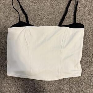 Garage Women's White and Black Crop-top